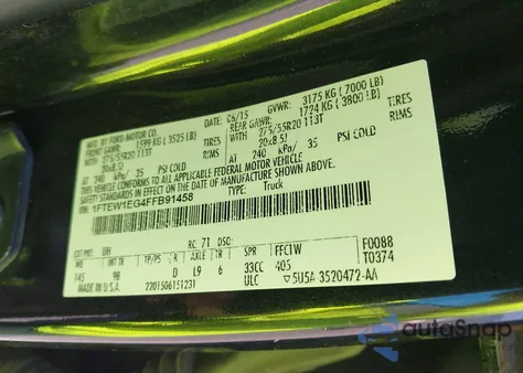 2015 Ford F150 Supercrew from USA, damaged, VIN 1FTEW1EG4FFB91458